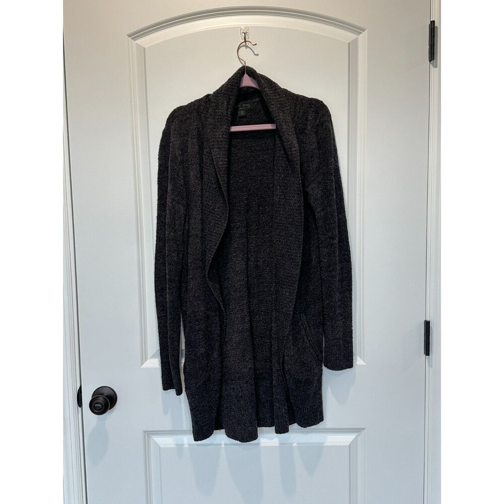 Barefoot Dreams CozyChic Light Dark Gray Open Front Cardigan Size Medium